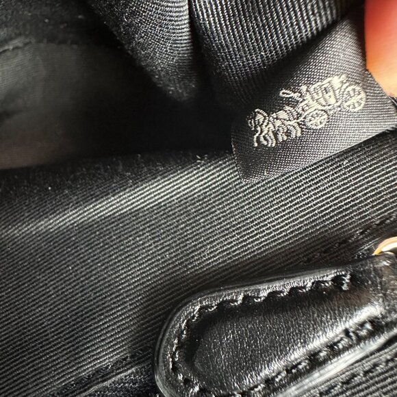 Coach Signature Drawstring Carryall Shoulder Tote Black Smoke/Black NWOT - Picture 12 of 16